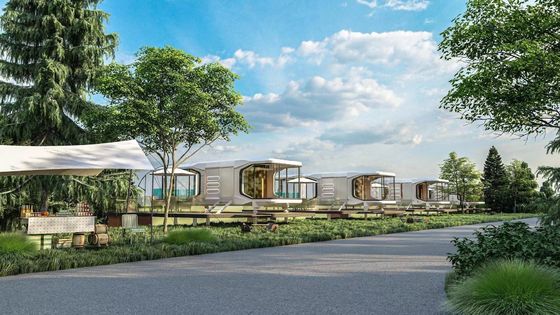 Smart Windproof Hotel Gebäude Mobilfabrik Raumkapselhaus mit MGO-Boardboden